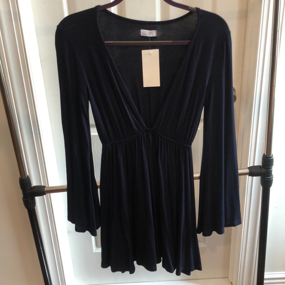 Bell sleeve mini dress
